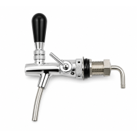 Grifo de cerveza plateado con shank y flujometro