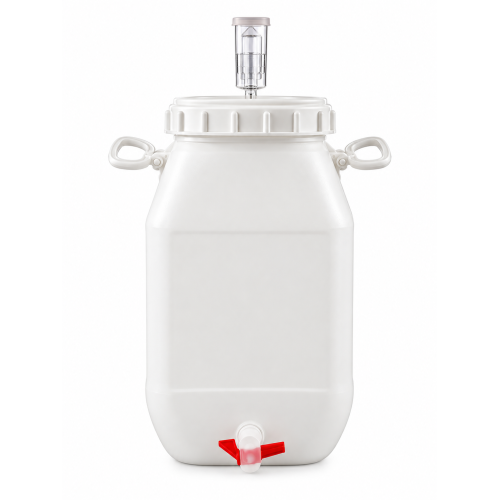 Fermentador Plástico con Termómetro, Airlock y Válvula de Salida - 30 Lt