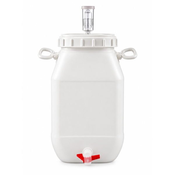 Fermentador Plastico Con Termometro, Airlock Y Valvula De Salida - 30 LT